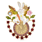 White Rabbit with Pocket Watch Brooch — Rabbit & Pocket Watch