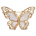 White Openwork Butterfly Brooch — White Butterfly