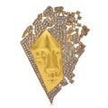 Geometric Face with Rhinestones Brooch — Geometric Face