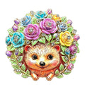 Hedgehog with Rose Wreath Brooch original white background product photo