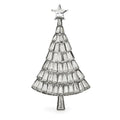 Tiered Crystal-Look Christmas Tree Brooch