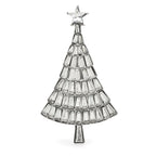 Tiered Crystal-Look Christmas Tree Brooch