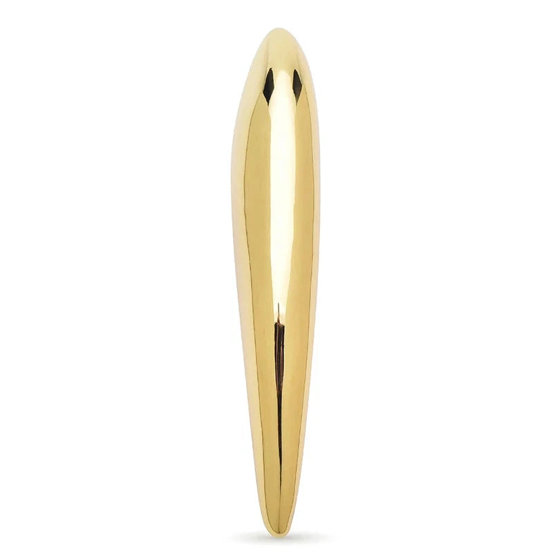 Long Polished Oval Stainless Steel Brooch