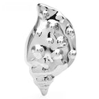 Textured Conch Shell Brooch — Silver