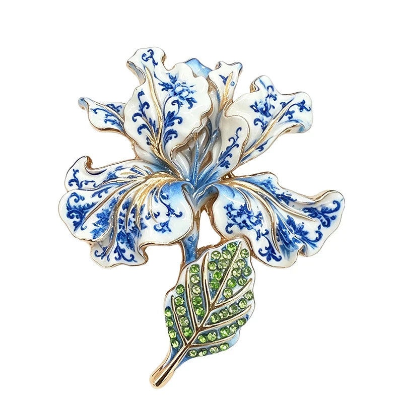 Graceful Iris Flower Stem Brooch original white background variant photo