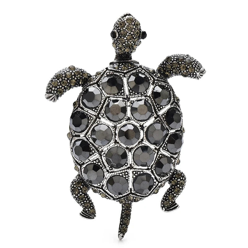 Jeweled Sea Turtle Brooch — Gray