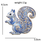 Floral Woodland Creature Motif Brooch