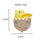 Chick Hatching from Rhinestone Egg Brooch — dimensions