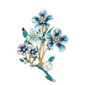 Blue Flower Spray Brooch original white background product photo