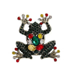 Jeweled Frog with Multicolor Accents Brooch — Multicolor Jeweled Frog