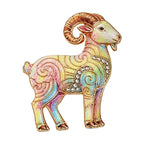 Patterned Standing Goat Brooch original white background product photo