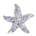 Iridescent Crystal-Look Starfish Brooch