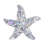 Iridescent Crystal-Look Starfish Brooch