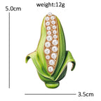 Corn Cob with Pearl-Look-Accent Kernels Brooch