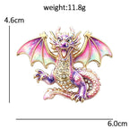 Dragon with Rainbow Wings Brooch