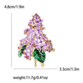 Colorful Lilac Flower Spray Brooch — Purple