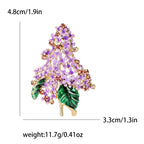 Colorful Lilac Flower Spray Brooch — Purple