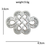 Silver-Tone Jeweled Endless Knot Brooch