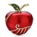 Glossy Red Enamel Apple Brooch — Red Apple