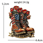 Proud to Serve Boots and Poppies Brooch