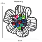 Openwork Flower with Faceted Center Brooch dimensions and weight