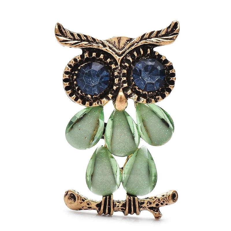 Vintage-Style Owl with Teardrop Feather Body Brooch original variant product photo