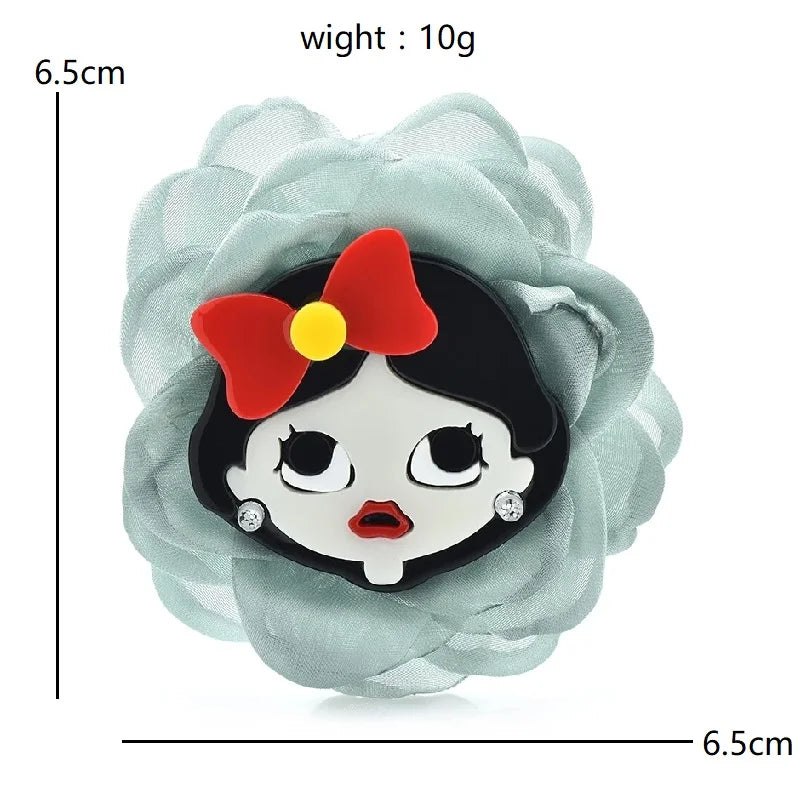 Layered Acrylic Character and Animal Brooch