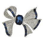 Rhinestone Ribbon Bow with Faceted Center Brooch product variant photo
