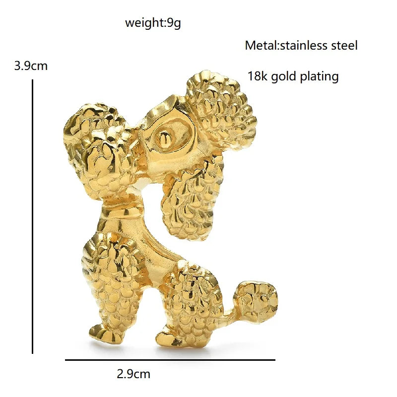 Textured Puppy Dog Brooch — dimensions