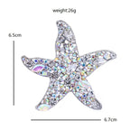 Iridescent Crystal-Look Starfish Brooch