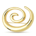 Openwork Stainless Steel Spiral Brooch — Gold