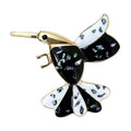 Black and White Mosaic Hummingbird Brooch original white background variant photo