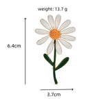White Daisy Flower Brooch — dimensions