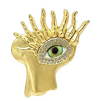 Sculptural Face with Eye Motif Brooch original white background variant photo