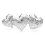 Textured Triple Heart Brooch — Silver