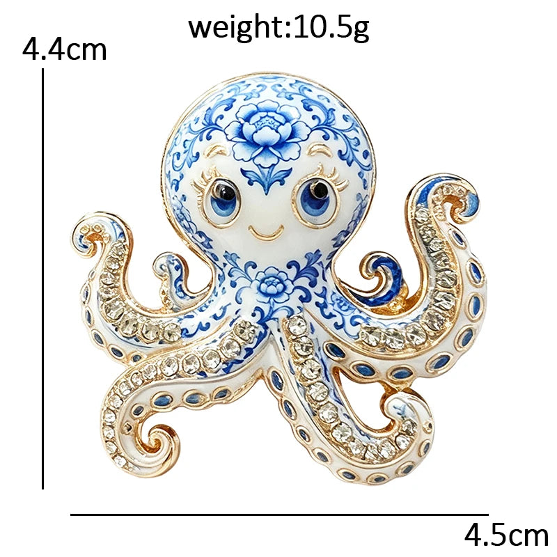 Smiling Octopus Design Brooch