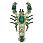Jeweled Lobster with Faceted Stones Brooch — Green