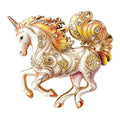 Ornate Galloping Unicorn Brooch original white background product photo