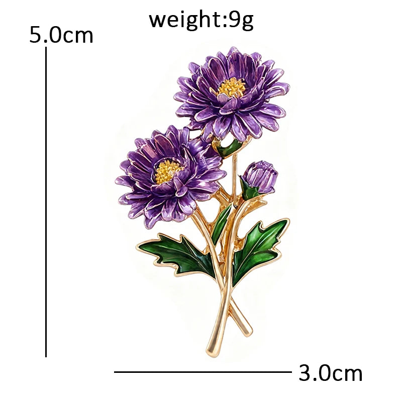 Birth Flower Garden Motif Brooch