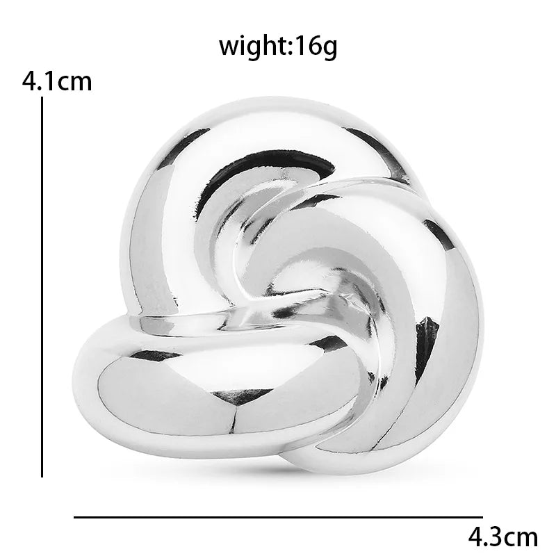 Polished Stainless Steel Knot Brooch — dimensions