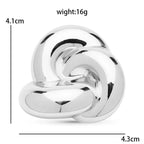 Polished Stainless Steel Knot Brooch — dimensions