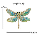 Patterned Dragonfly with Rhinestone Wings Brooch