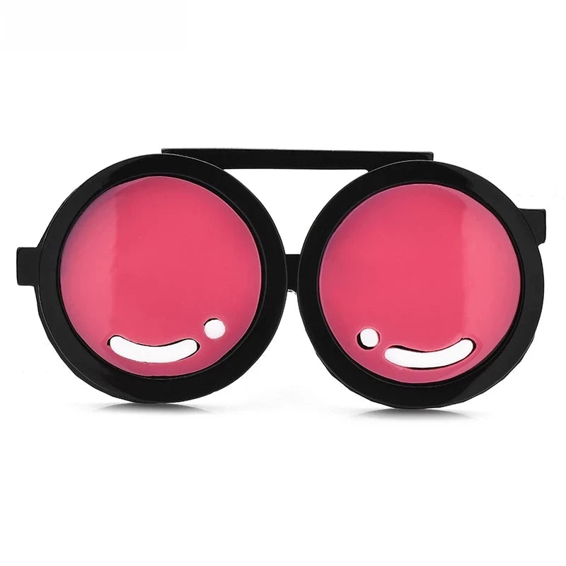 Acrylic Round Sunglasses Brooch — Red