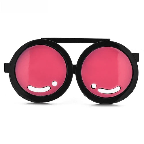 Acrylic Round Sunglasses Brooch — Red