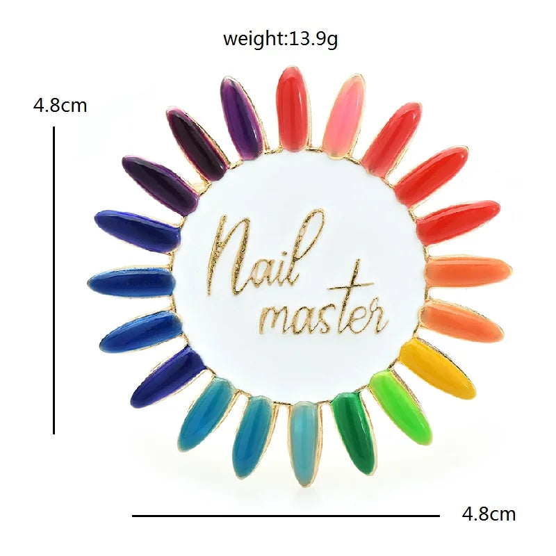 Rainbow Nail Polish Color Wheel Brooch
