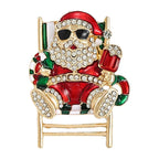 Relaxing Santa in Deck Chair Brooch original white background product photo