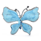 Enamel Swallowtail Butterfly Brooch — Blue