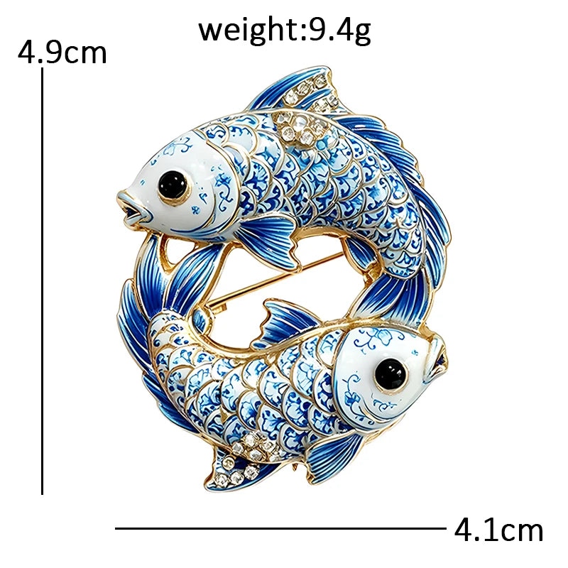 Twin Fish Pisces Zodiac Brooch