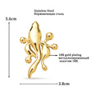 Stylized Sperm Cluster Stainless Steel Brooch — product view