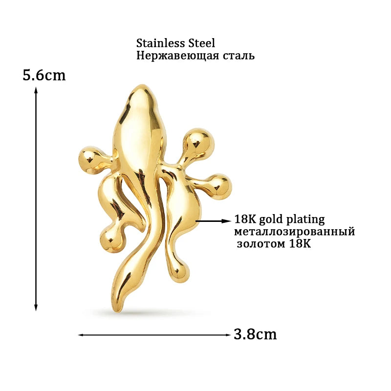 Stylized Sperm Cluster Stainless Steel Brooch — product view